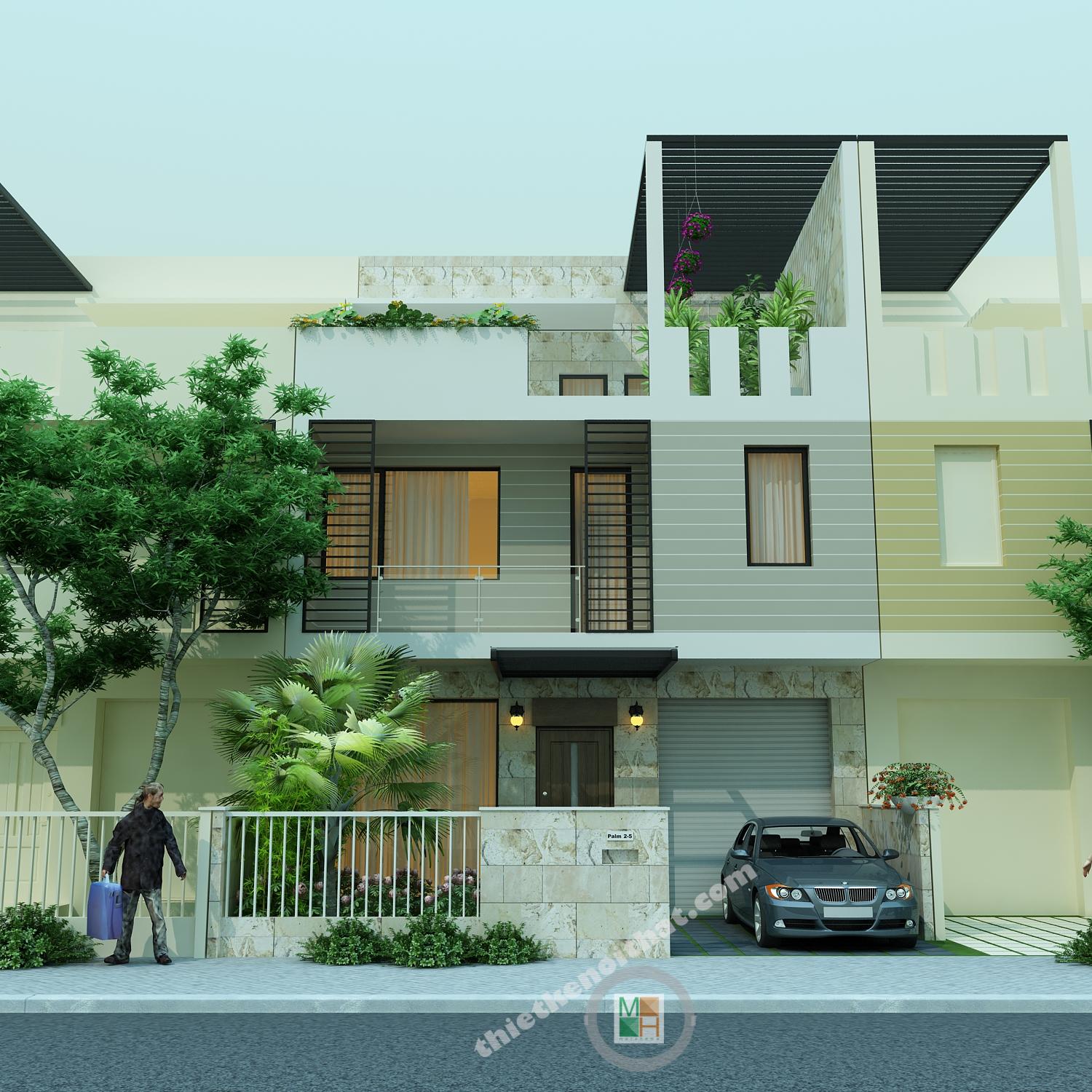 Thiết kế kiến trúc nội thất biệt thự mini hiện đại tại khu đô thị Paml