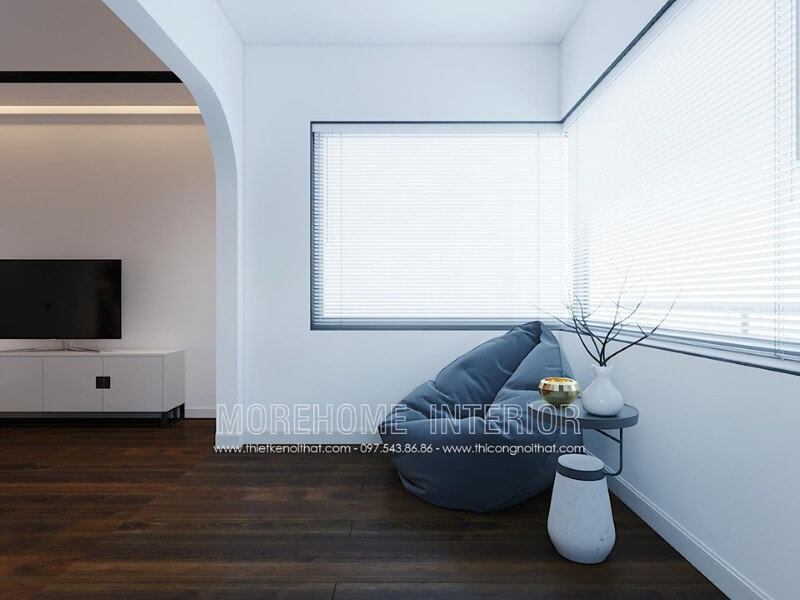 Ánh sáng thiết kế với khoảng trắng tối đa giúp không gian phòng ngủ luôn được thông thoáng. Thiết kế phòng ngủ