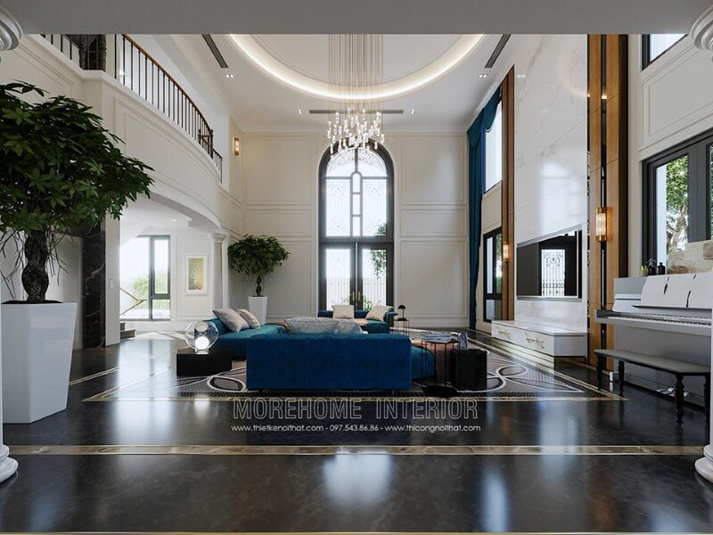 Trang trí phòng khách biệt thự đẹp sang trọng tại hải phòng thiết kế biệt thự