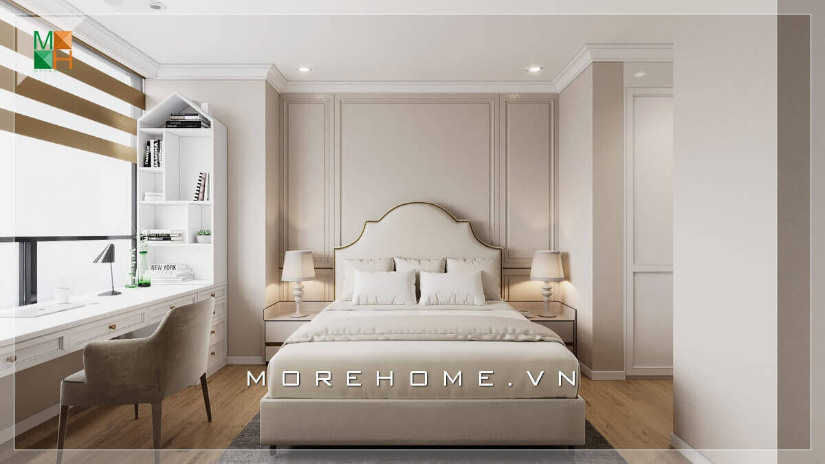 Giường ngủ biệt thự tân cổ điển Giường ngủ biệt thự tân cổ điển